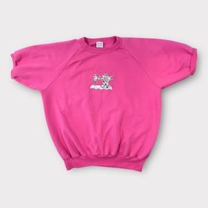 Vintage Rich Tee's Jennifer Dawn Pink Short Sleeve Sewing Machine Sweatshirt XL